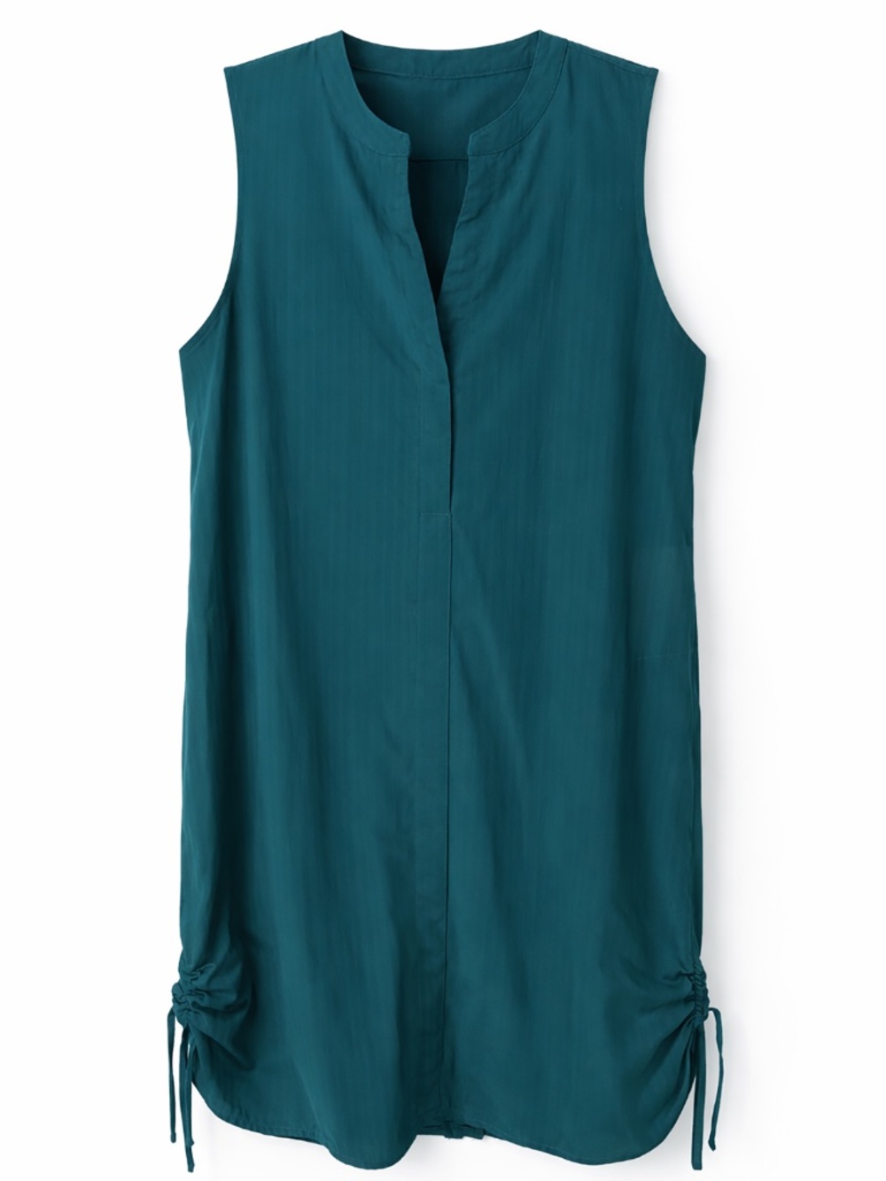 Title Nine Speed Racer Tunic Dress Teal Sleeveless Side Shirring Quick Dry UPF